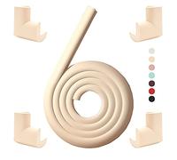Protection Mousse d'Angles et Rebords pour Bébés. 2 M avec et 4 Protège Coin. Convient pour Table, Bureau, Cheminée, Comptoir - Coins Pointus Kit de Sécurité Enfants (Beige (4 Coins et 2 m))
