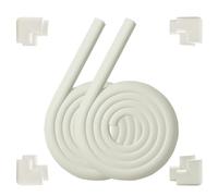 Protection Mousse d'Angles et Rebords pour Bébés. 4 M avec et 8 Protège Coin. Convient pour Table, Bureau, Cheminée, Comptoir - Coins Pointus Kit de Sécurité Enfants (Blanc (8 Coins et 4 m))