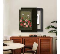 Protection Murale pour Compteur Électrique Cache Boîtier Décoratif avec Système de Coulisse Douce Tableau Art Mural Polyvalent pour Masquer Défauts de Rénovation(Style-y,W22"*H26")