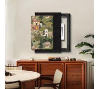 Protection Murale pour Compteur Électrique Cache Boîtier Décoratif avec Système de Coulisse Douce Tableau Art Mural Polyvalent pour Masquer Défauts de Rénovation(Style-t,W22"*H26")