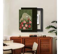 Protection Murale pour Compteur Électrique Cache Boîtier Décoratif avec Système de Coulisse Douce Tableau Art Mural Polyvalent pour Masquer Défauts de Rénovation(Style-i,W22"*H26")