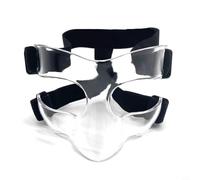Protection nasale réglable pour basket-ball, football et softball, polycarbonate transparent avec coussinet en silicone pour protection du nez cassé, noir (demi-visage)