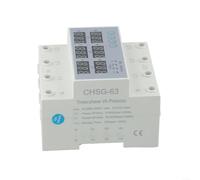 Protection numérique triphasée contre les surtensions et les sous-tensions 63 A, limiteur de courant réglable avec indicateur LED, arrêt automatique pour les surcharges, rail DIN de 35 mm, gris