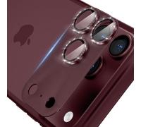 Protection Objectif Caméra Pailletée pour iPhone 18 Pro Max, Bordeaux | CloudValley Protection Intégrale Monobloc, Antichoc, Ultra HD, Forte Adhérence, Compatible Toutes Coques