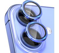 Protection Objectif Caméra Pour Iphone 16 & 16 Plus - Verre Trempé 9h + Anneau Aluminium, Anti-Rayures/Anti-Traces/Anti-Reflets, Installation Ultra-Facile En 1 Seconde