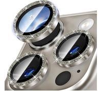 Protection Objectif Caméra pour iPhone 16 Pro/16 Pro Max Caméra Arrière Protecteur,Brillant Décoration Alliage D'aluminium.[Y29]