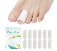 Protection orteil silicone Toe Cap - 12 Pack séparateurs d'orteils pour orteils qui se chevauchent, Manchons souples en silicone pour orteils en marteau, cors, soulagement de la douleur(blanc)