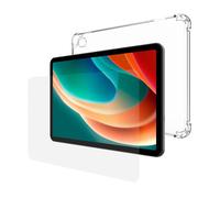 SPC Gravity 4 Plus Protection Pack - Coque Silicone Transparente + Verre trempé pour SPC Gravity 4 Plus (11") avec Coins renforcés, Extra résistante et légère