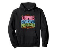 Protection paisible Non payée Typographie colorée Sweat à Capuche