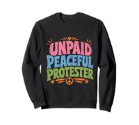 Protection paisible Non payée Typographie colorée Sweatshirt