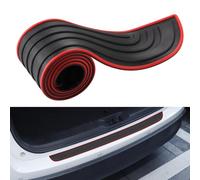 Protection Pare Choc Voiture pour Toyota Auris II Touring Sports 2015-2018, Protection Seuil de Coffre Voiture Protection de Seuil de Chargement en Caoutchouc(Black-red,90cmx7cm)