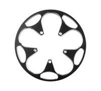 Protection Pédalier 110BCD 54-58T Alliage Durables | Alliage aluminium léger, design creux, compatible 54-58 dents, montage pour facile, route et ville(Black)