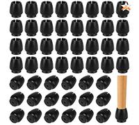 Protection Pied de Chaise, 50Pcs Protege Pied de Chaise, Pieds de Meubles avec Feutre, 12-16 mm Bouchon Pied de Chaise, Patin Chaise pour Protéger Le Sol des Rayures et du Bruit(Noir)