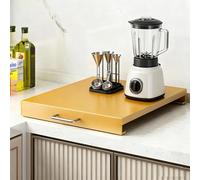 Protection Plaque de Cuisson Gaz, Couvre Plaques Cuisson à Gaz 4 Brûleurs Chapeaux Brûleurs pour Plaques Électriques, Gain Place Dans Cuisine, Facile Nettoyer(Gold,L13.78xW17.72xH2.76IN)