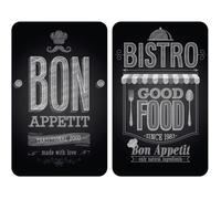 Protection plaque de cuisson - WENKO - Bon Appetit - Verre trempé - Lot de 2 - 30x52 cm