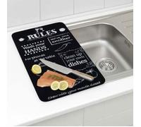 Protection plaque de Cuisson WENKO, Lot de 2 Couvre plaque de cuisson en Verre Trempé - Gazinière - Motif Rules - 30x52 cm