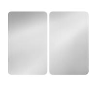 Protection Plaque de Cuisson - WENKO - Lot de 2 - Verre Trempé - 30x52 cm - Argenté