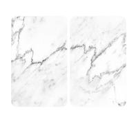 Protection plaque de cuisson - WENKO - Marbre - Verre trempé - Lot de 2 - 30x52 cm