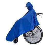 Protection Pluie Fauteuil Roulant Imperméable for fauteuil roulant adulte épaissi allongé Polyester imperméable sécurité Poncho réfléchissant(Blue)