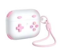 Protection pour écouteurs sur le thème du contrôleur, blanc, A | Étui en silicone liquide souple, crochet de transport, rangement de poche, accès au chargeur pour un usage quotidien