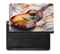 Protection pour passeport, étui de passeport de voyage avec poches, style aquarelle pour guitare acoustique, taille unique, minimaliste, Style :, Taille unique, Minimaliste