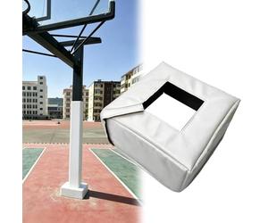 Protection pour Poteau De Basket-Ball 12" X 12", Tapis De Réception Enveloppant Ultra-résistant pour Poteaux Carrés Et Ronds De 2" À 8", Tapis De Base De Basket-Ball(White-A Fit 2" Pole,Thick 4")