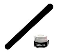 Protection pour raquette de padel noire Pack + Overgrip Wilson - Protection pour raquette de padel noire avec finition rugueuse pour une meilleure protection 35 x 370 mm (Over blanc uni)