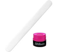 Protection pour raquette de padel transparente Pack + Overgrip Wilson - Protecteur pour raquette de padel transparent avec finition rugueuse pour une meilleure protection 35 x 370 mm (Over Rose Liso)