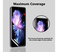 Protection Pour Vivo X Flip Protecteur D'écran, Film Tpu Flexible 2 Pièces + 2 Pièces Protecteur D'écran Externe [Anti-Rayures] + 2 Pièces Vivo X Flip Verre Trempé Protection D'objectif