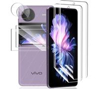 Protection Pour Vivo X Flip Protecteur D'écran,Film Tpu Flexible 2 Pièces + 2 Pièces Protecteur D'écran Externe [Anti-Rayures] + 2 Pièces Vivo X Flip Verre Trempé Protection D'objectif.[T1090]