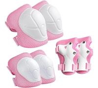 Protection Roller Enfant, Lot de 6 Équipement de Protection pour Enfantsm, Genouillères, Coudières, Protège-Mains, Convient Patinage, Vélo, Rollers, Patins à roulettes, Skateboard et Scooter, Rose
