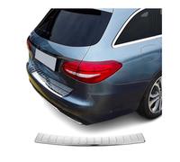 Protection Seuil de Pare-Chocs arrière - Compatible avec Mercedes C-Klasse S205 2015-2021 - Couverture de Seuil de Coffre - Bande Seuil de Chargement - Style élégant - en Acier INOX Chromé