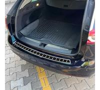Protection Seuil de Pare-Chocs arrière - Compatible avec Opel Insignia B Kombi 2017-2022 - Couverture de Seuil de Coffre - Bande Seuil de Chargement - Style élégant - en Fibre de Carbone Chromé
