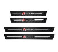 Protection Seuil de Porte Voiture Carrosserie pour Citroën Berlingo 3 (III) I 2018-2024,Carbone Adhésif Protege Portiere Voiture Seuil de Porte Voiture Anti Rayure,4Pcs,A