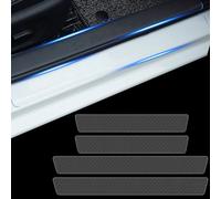 Protection Seuil de Porte Voiture Carrosserie pour Peugeot Expert 3 (III) V I 2016-2024,Carbone Adhésif Protege Portiere Voiture Seuil de Porte Voiture Anti Rayure,4Pcs,Transparent