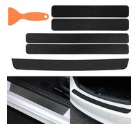 Protection Seuil de Porte Voiture pour Jeep Grand Cherokee 5 (V) WL I 2021-2024,Fibre Carbone Bande de Protection de Pare-Chocs ArrièRe Film Anti-Rayures Voiture(5Pcs),Black