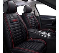 Protection Siège Ensembles Housses Siège Voiture Cuir Protecteur pour Nissan pour Qashqai J10 pour Almera N16 pour Note pour X-Trail T31 pour Feuille pour Patrouille Y61 pour Juke(Black Red Line)