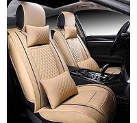 Protection Siège Ensembles Pour Hyundai Pour Tucson Pu Cuir 5 Places Housse Siège Voiture Pour Santa Fe I30 Pour Veloster Pour Genesis Pour Lieu Pour Terracan Pour Ioniq Pour Accent(Beige have pillow)