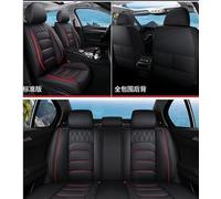 Protection Siège Ensembles pour Nissan pour Qashqai J10 Housses Siège en Cuir Voiture pour Almera N16 pour Note pour X-Trail T31 pour Patrouille Y61 pour Juke pour Feuille pour Teana(Black Red Line)