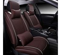 Protection Siège Housse Siège Voiture 5 Places Cuir PU pour Ford pour Focus Mk2 pour Edge pour Explorer pour Ecosport pour Escape pour Excursion pour Everest pour Fiesta(Coffee Have Pillow)