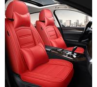 Protection Siège pour VW pour Polo pour Atlas pour Jetta PU Cuir 5 Places Housse Siège Voiture pour Bora pour EOS pour Sharan pour Variante pour Coccinelle pour Scirocco(Rouge,Luxury)