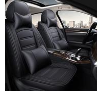 Protection Siège pour VW pour Polo pour Atlas pour Jetta PU Cuir 5 Places Housse Siège Voiture pour Bora pour EOS pour Sharan pour Variante pour Coccinelle pour Scirocco(Noir,Luxury)