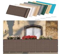 Protection solaire pour balcon extérieur, 120 x 500 cm, coupe-vent avec œillets, couverture de clôture de jardin, pour balustrade, parfaite pour terrasse et balcon (marron, 120 x 500 cm)