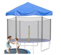 Protection Solaire pour Trampoline, 6FT, 8FT, 10FT, 15 FT Couvre-Ombres De Trampoline, Couverture De Tente De Trampoline, Housse De Protection pour Trampolines (Blue,12FT -8 3.66m)