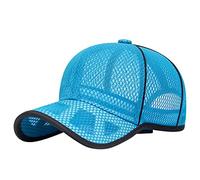 Protection solaire unisexe classique en maille casquette de baseball douce non construite taille papa chapeau pour la plage, bleu ciel, Taille unique