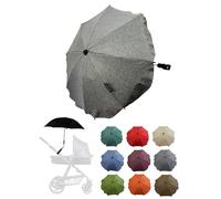 Protection solaire universelle [Parasol pour poussette] Buggy Protection UV 50+ avec support universel Parapluie flexible réglable pour tubes ronds et ovales (gris foncé chiné)