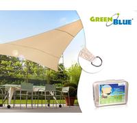GreenBlue Voile d'ombrage GB500 – Protection UV, vent, pluie – Triangulaire 3,6 m Crème