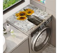 Protection SupéRieure Pour Lave-Linge Et SèChe-Linge 3D Jaune Tournesol Fleur RéFrigéRateur Protection Mat Tapis De SéChage Lavable Housse Anti-Rayures Pour Comptoi Tables (Color 3,60 x50 cm)