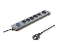 Listwa zasilajÄ…ca Qoltec Listwa antyprzepiÄ™ciowa Quick Switch | 6 gniazda | szary | 3m