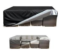 Protection Table Exterieur 280x160x74cm/LxBxH Bâche de Protection pour Table Chaise et Canapé Résistance au Vent Imperméable 600D Tissu Oxford Housses pour Mobilier de Jardin